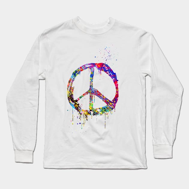 Peace Sign Long Sleeve T-Shirt by erzebeth